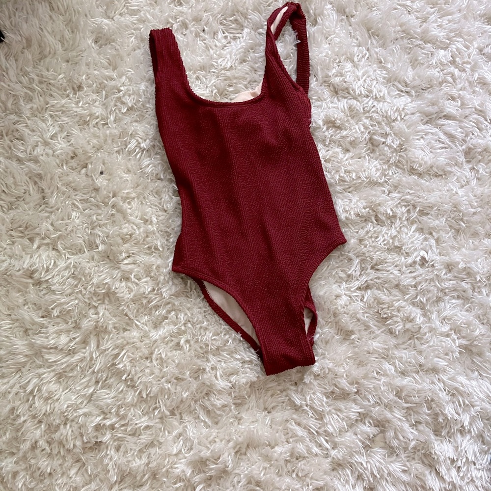 Maroon one-piece